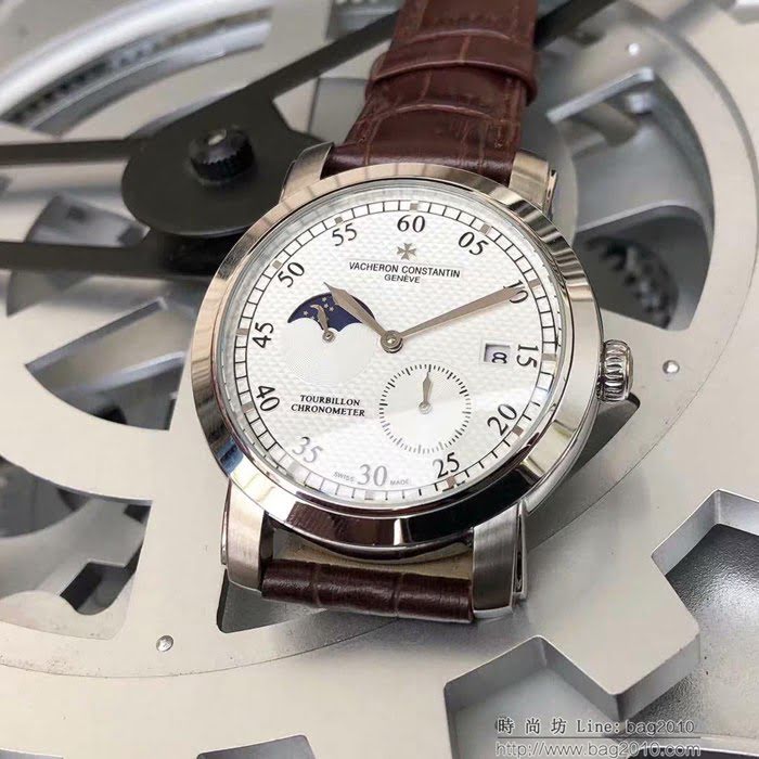 江詩丹頓 Vacheron Constantin 大氣爆款 頂級機械機芯 真牛皮錶帶 精品男士腕表  wssb4858